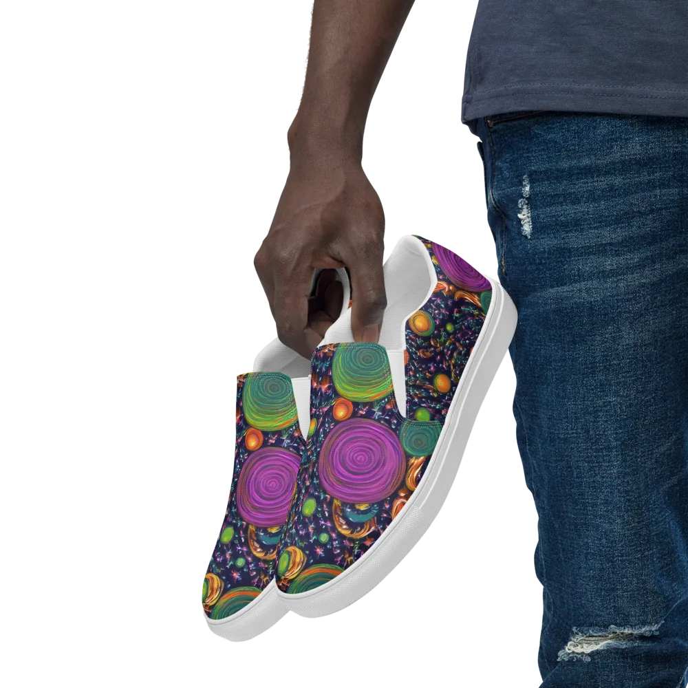Solar Reverie on Men's Slip-On Canvas Shoes — Left Front