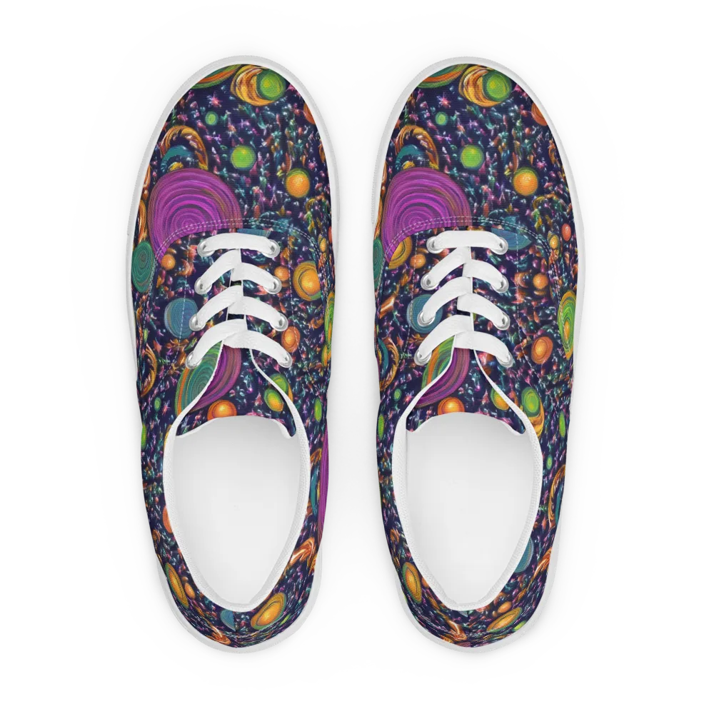 Solar Reverie on Men's Lace-Up Canvas Shoes — Front