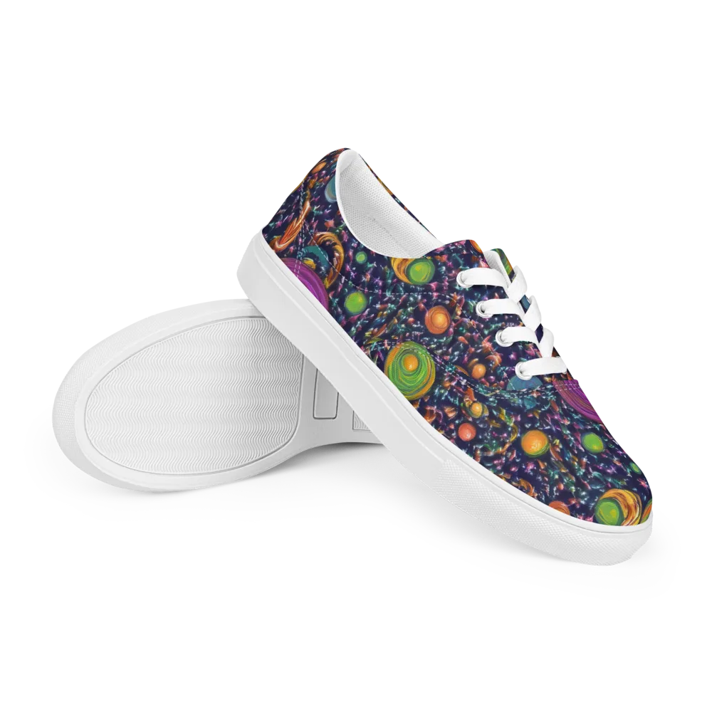 Solar Reverie on Men's Lace-Up Canvas Shoes — Right Front