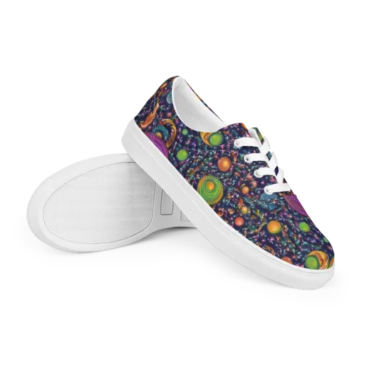 Solar Reverie on a Men's Lace-Up Canvas Shoes