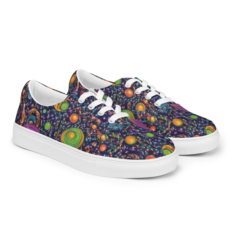 Solar Reverie on Men's Lace-Up Canvas Shoes — Right Front