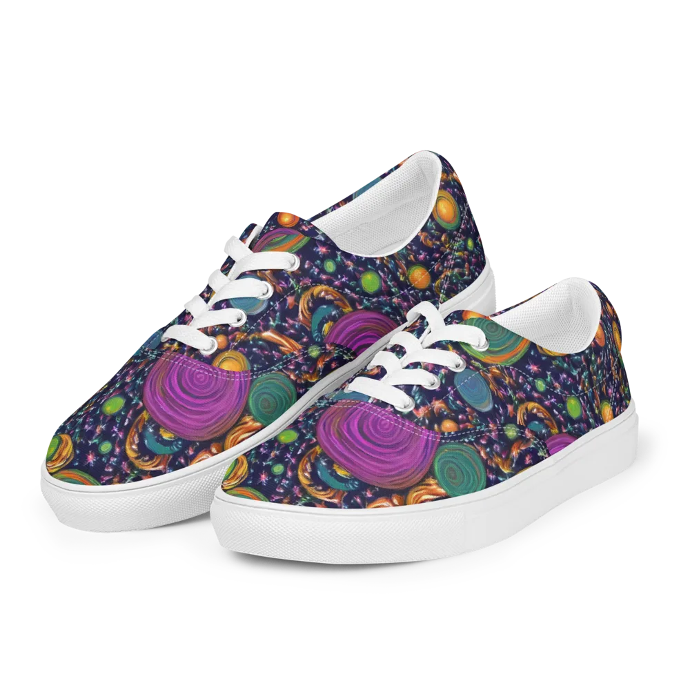 Solar Reverie on Men's Lace-Up Canvas Shoes — Left Front