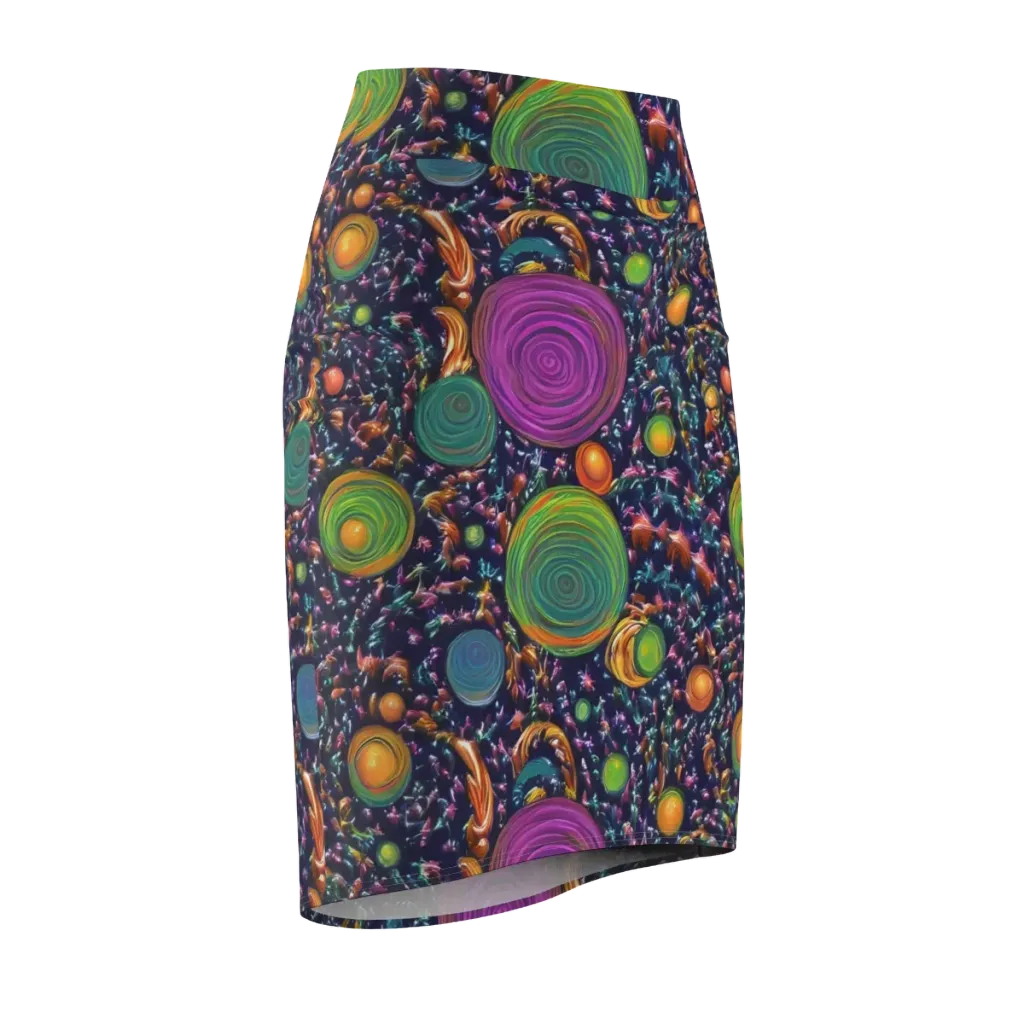 Solar Reverie on Pencil Skirt — Front Side