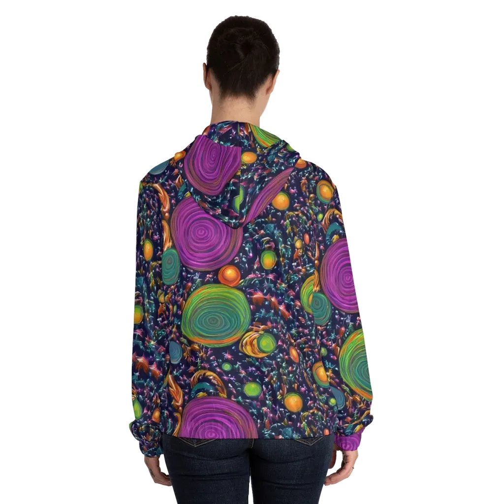 Solar Reverie on Women's Full-Zip Hoodie — Back On Person