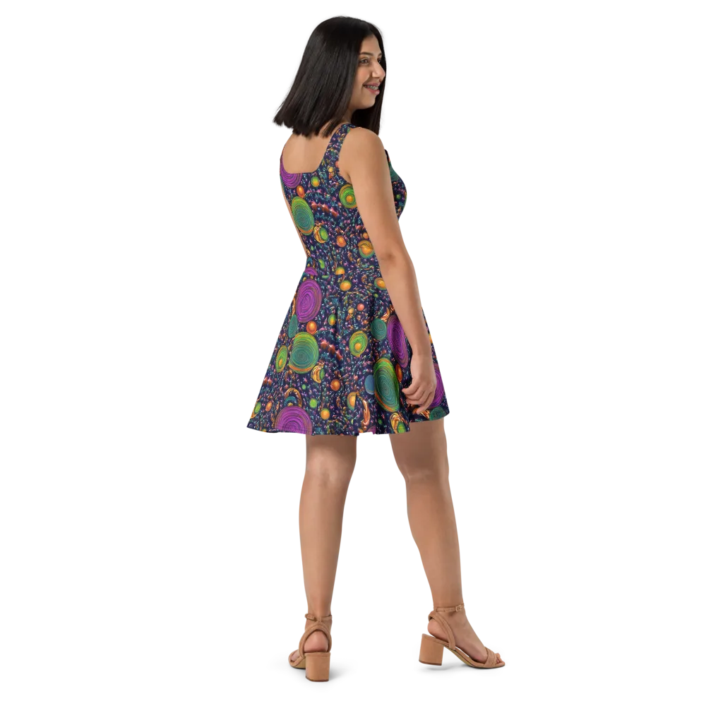 Solar Reverie on Skater Dress — Right