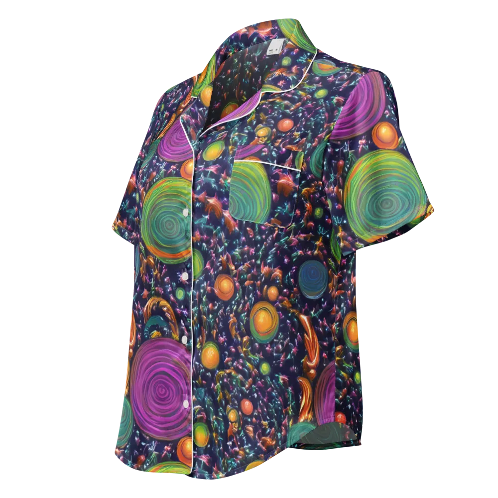 Solar Reverie on Women's Short Sleeve Pajama Top — Left Front