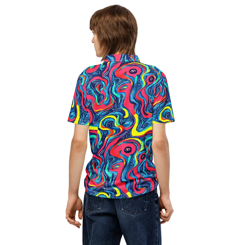 Electric Inkblot on Men's Slim Fit Polo Shirt — Back