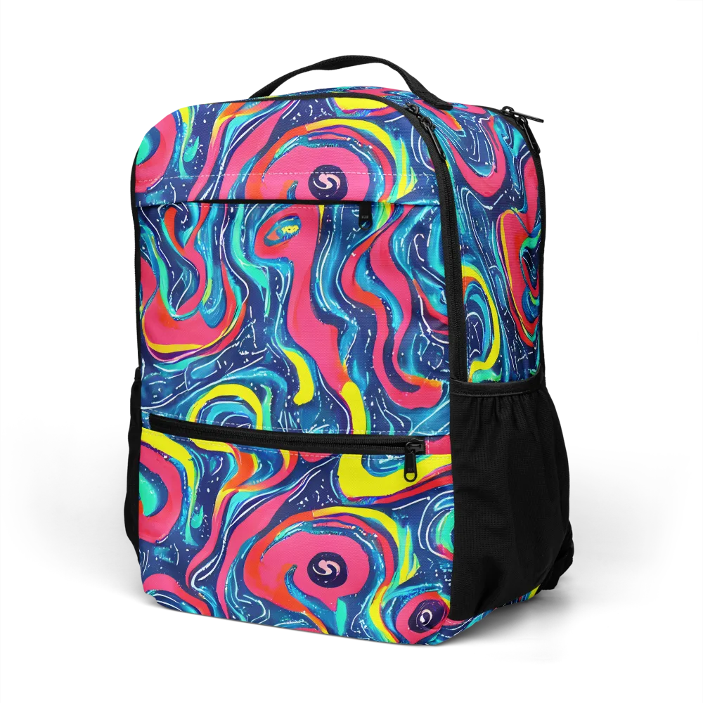 Electric Inkblot on Utility Backpack — Left Front