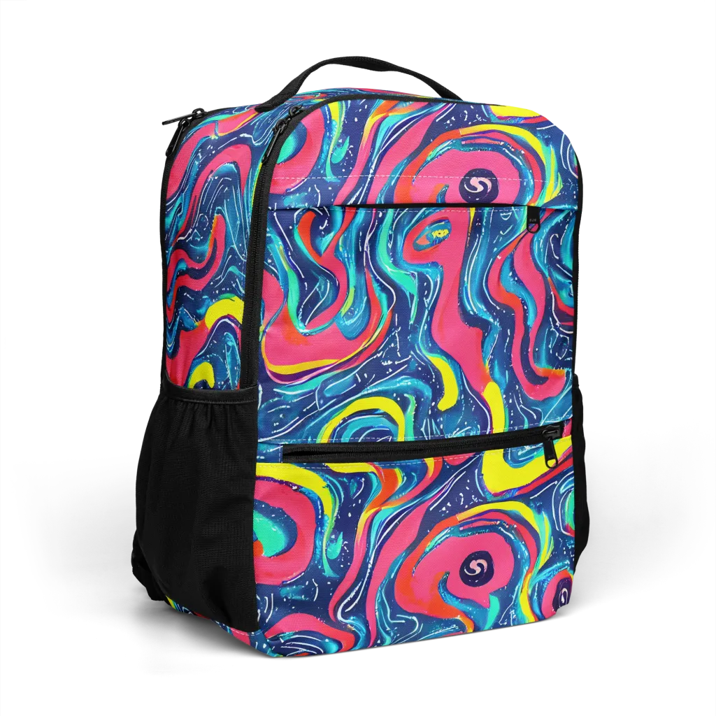 Electric Inkblot on Utility Backpack — Right Front