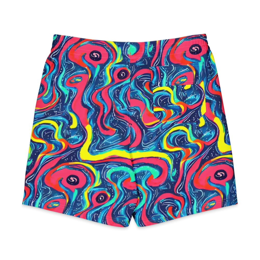 Electric Inkblot on Men's Board Shorts — Back