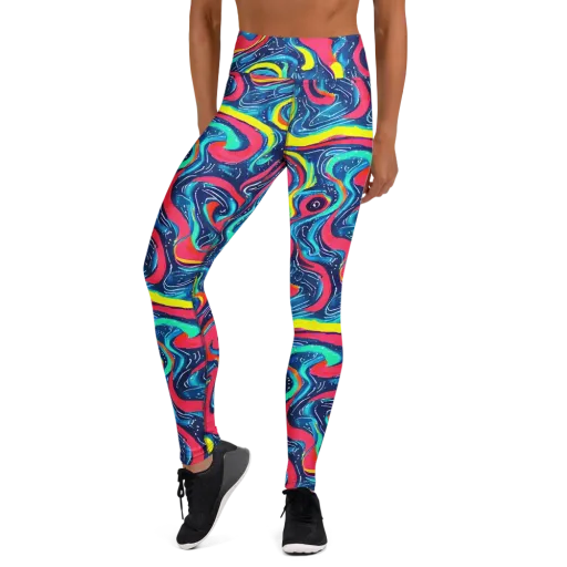 Electric Inkblot on a Yoga Leggings
