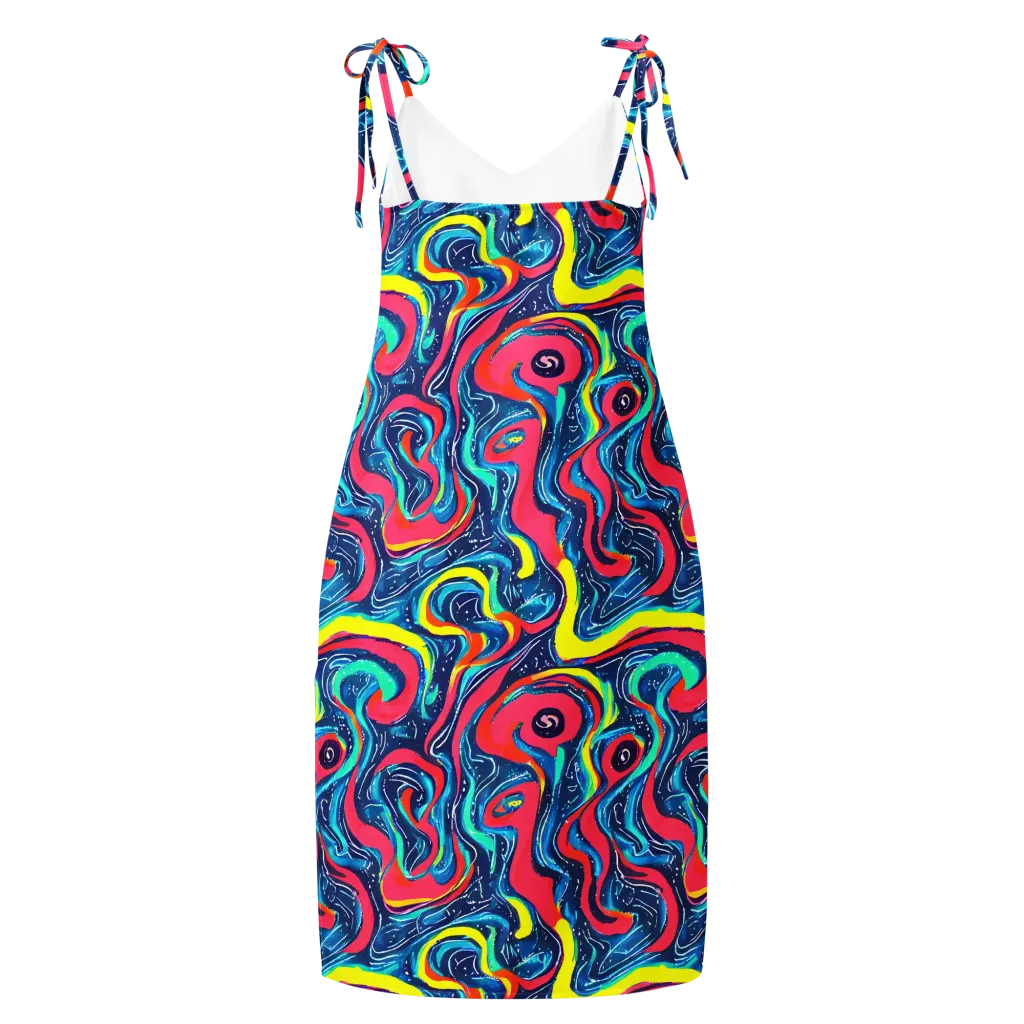 Electric Inkblot on Slip Dress — Back