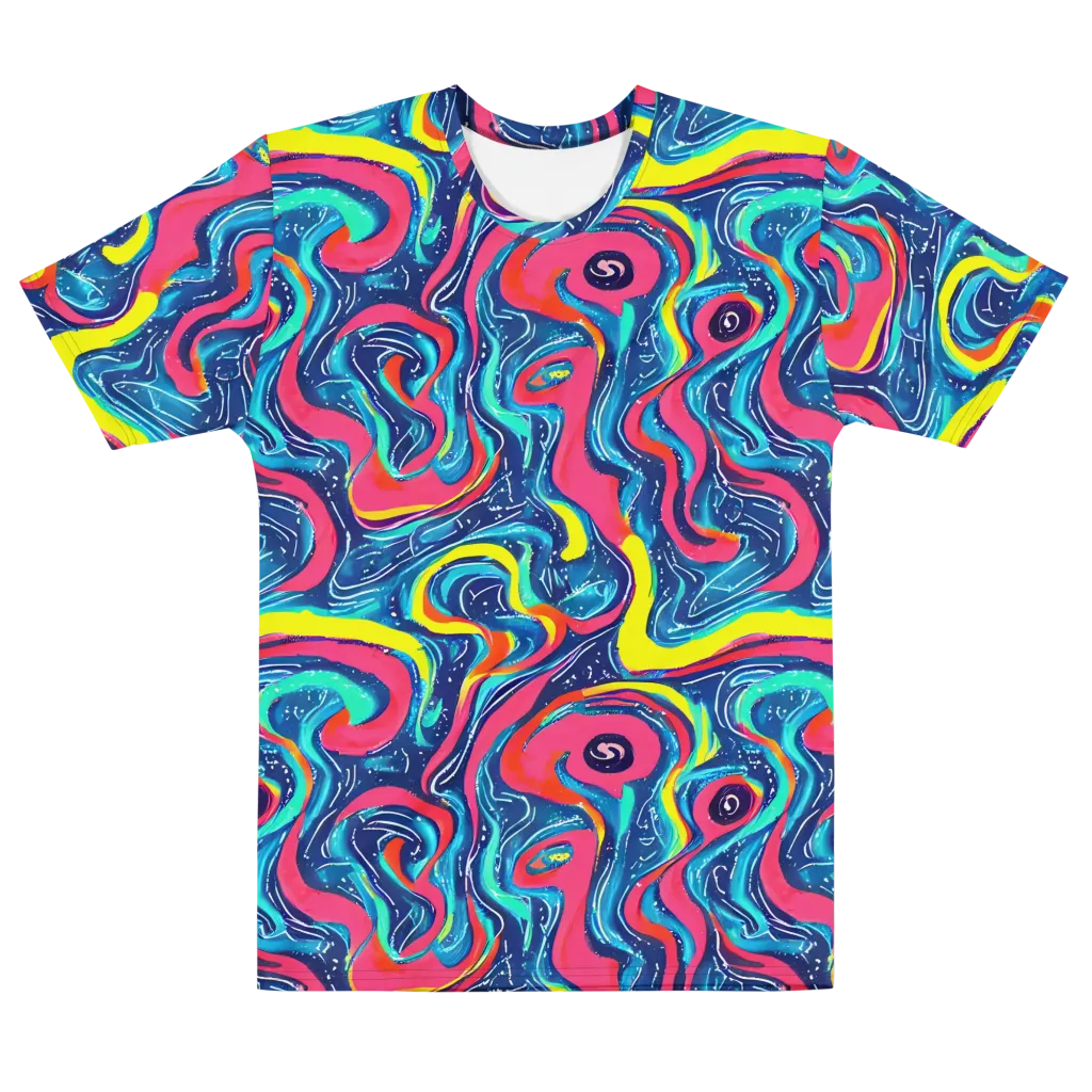 Electric Inkblot on Men's Cotton Crew Neck T-Shirt — Front