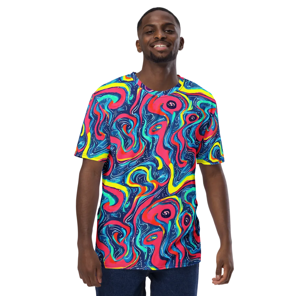 Electric Inkblot on Men's Crew Neck T-Shirt — Front