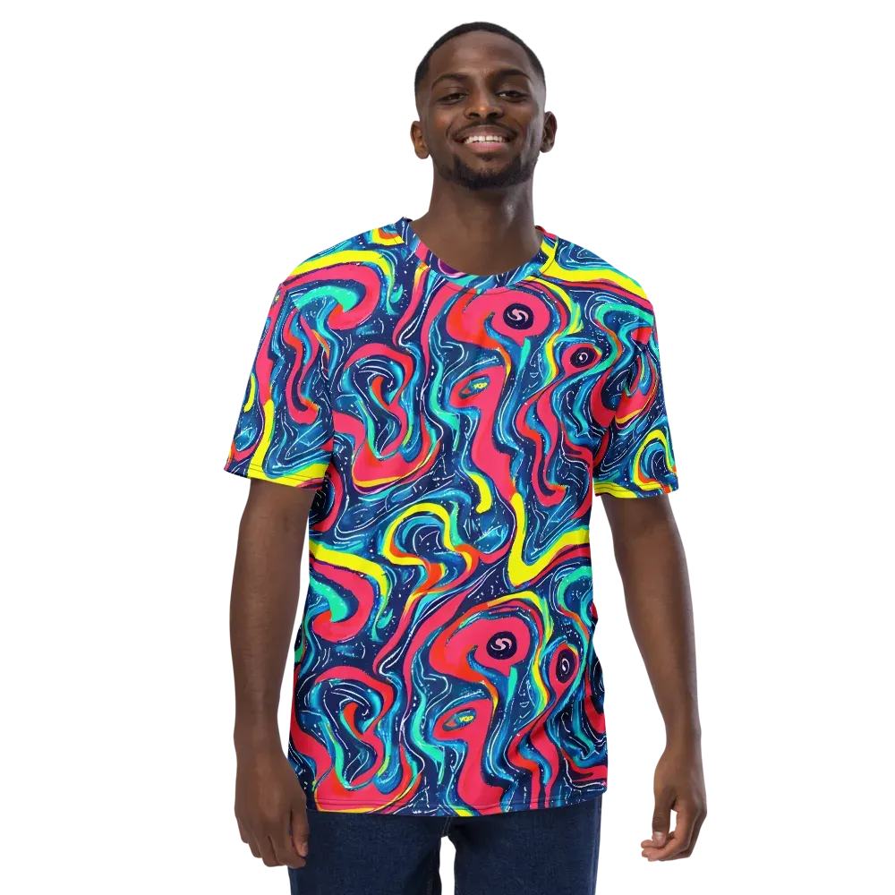 Electric Inkblot on Men's Crew Neck T-Shirt — Front