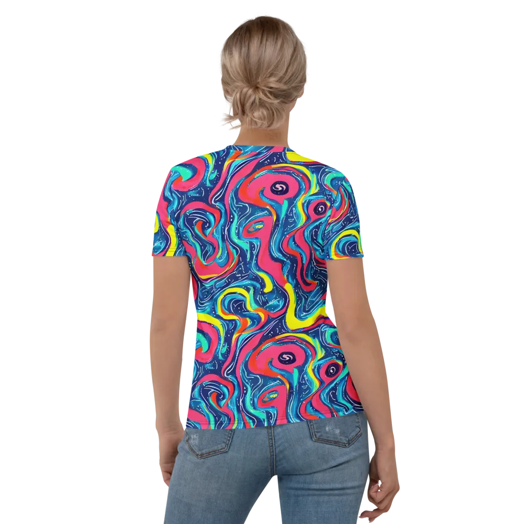 Electric Inkblot on Women's Crew Neck T-Shirt — Back