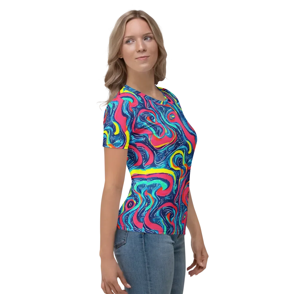 Electric Inkblot on Women's Crew Neck T-Shirt — Right