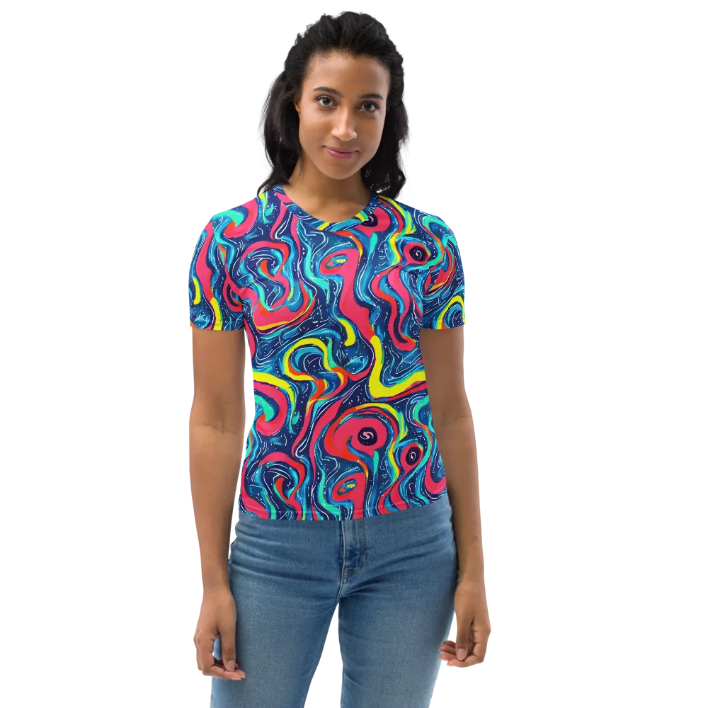 Electric Inkblot on Women's Crew Neck T-Shirt — Front