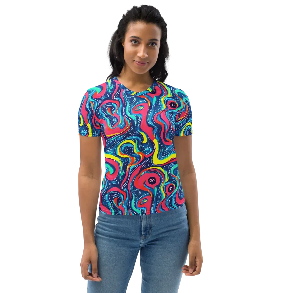 Electric Inkblot on Women's Crew Neck T-Shirt — Front