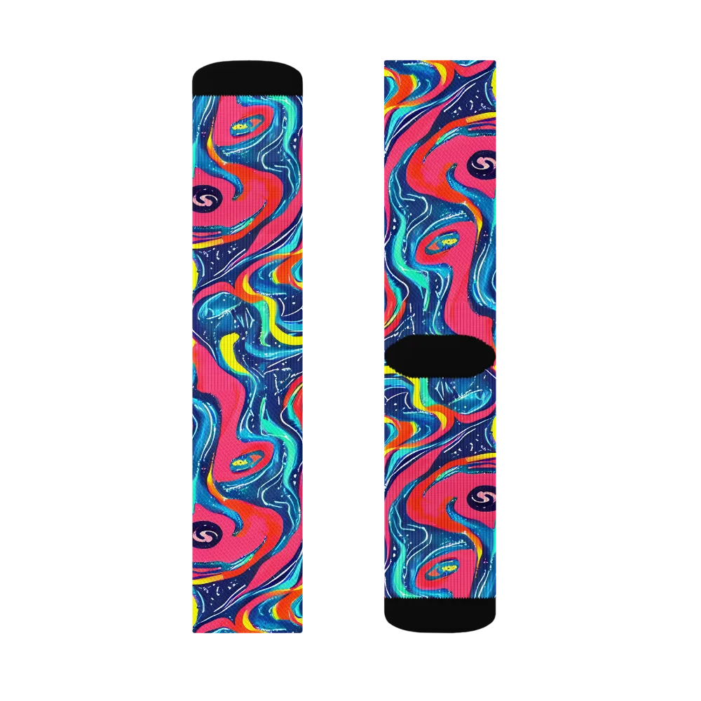 Electric Inkblot on Socks — Right Sock