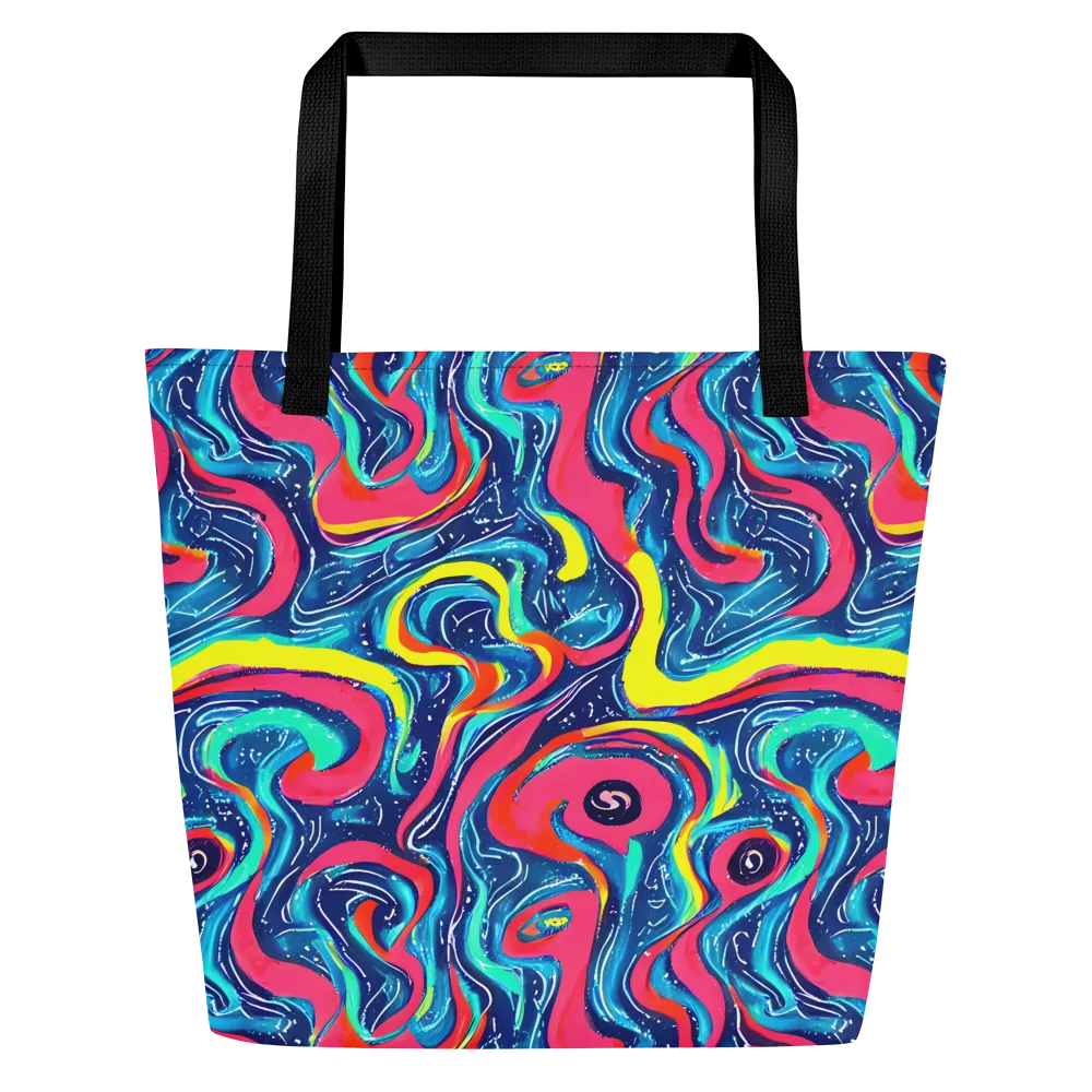 Electric Inkblot on Large Tote Bag W/ Pocket — Front