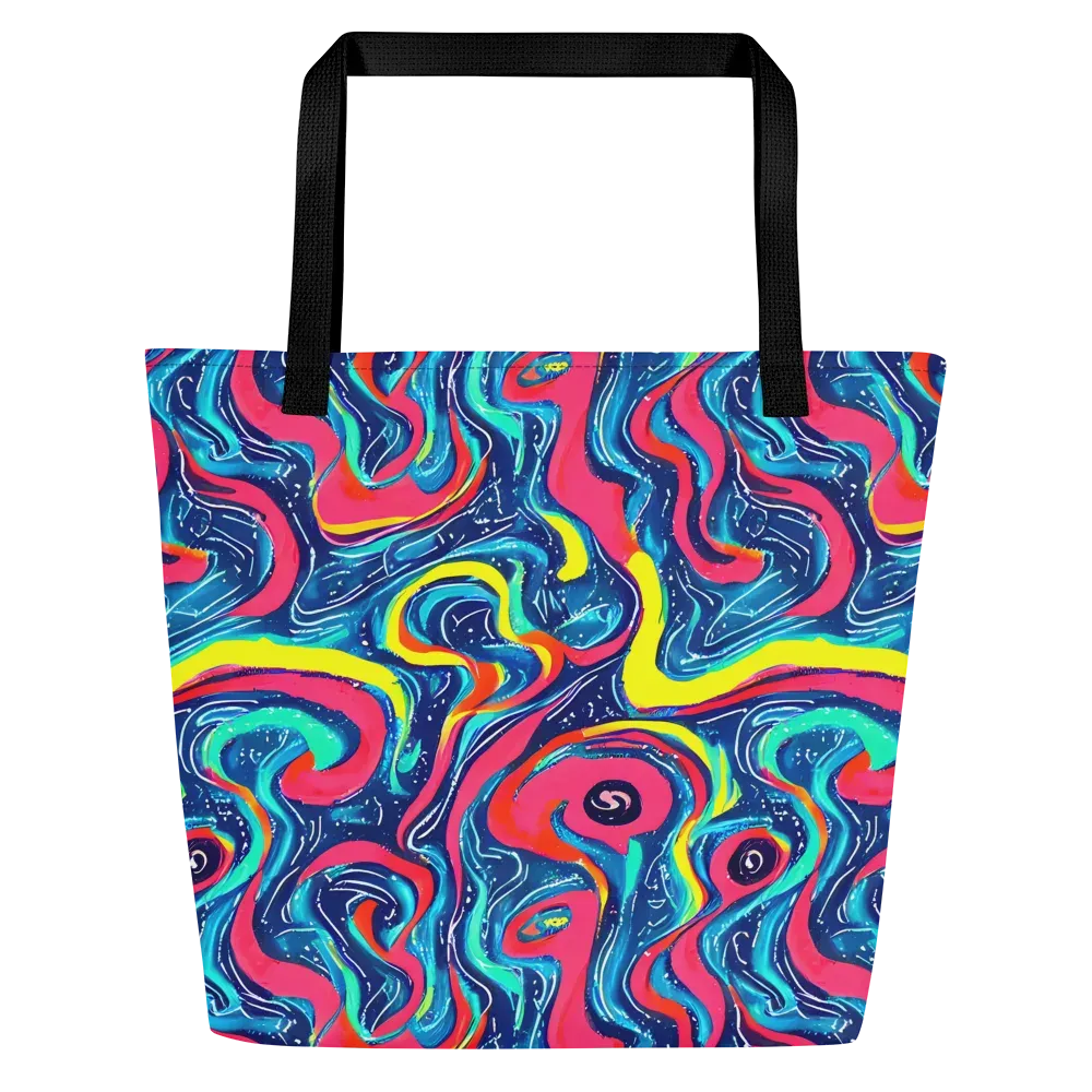 Electric Inkblot on Large Tote Bag W/ Pocket — Front