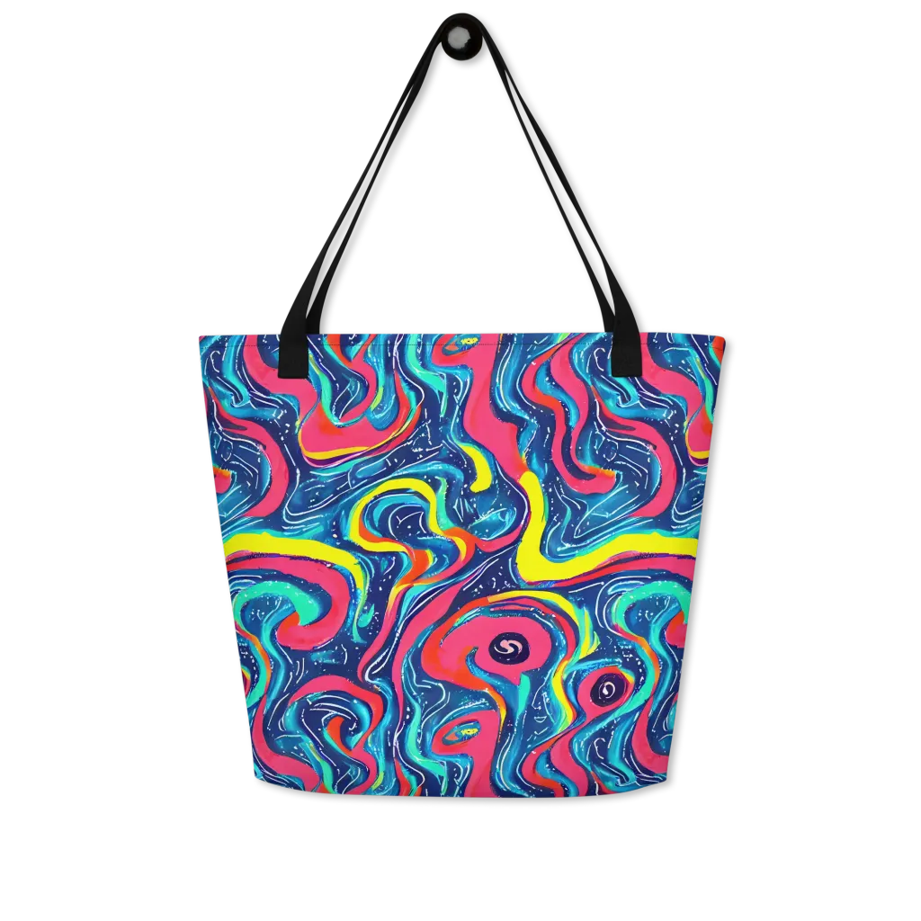 Electric Inkblot on Large Tote Bag W/ Pocket — Front
