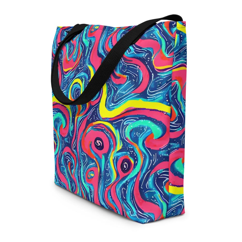 Electric Inkblot on Large Tote Bag W/ Pocket — Front