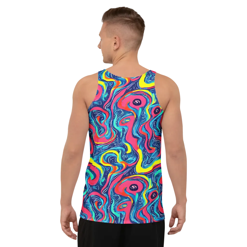 Electric Inkblot on Men's Tank Top — Back