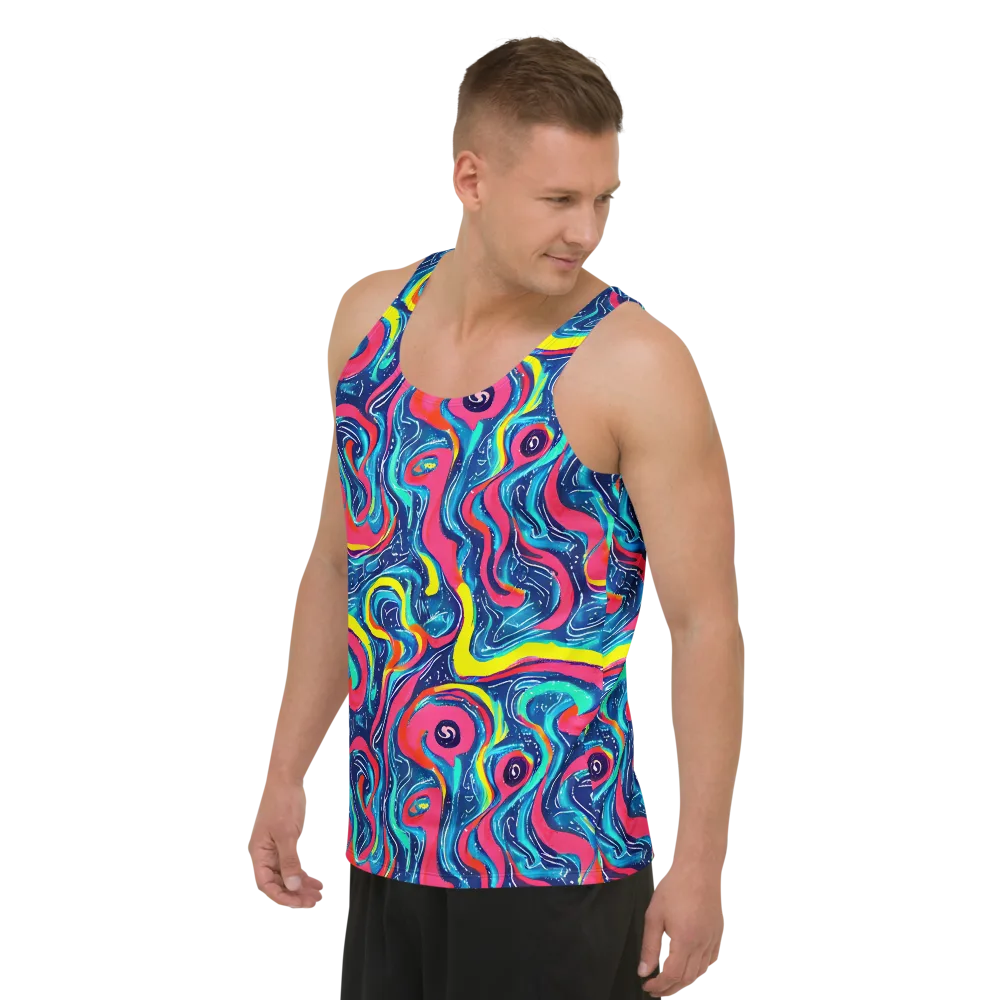Electric Inkblot on Men's Tank Top — Left Front