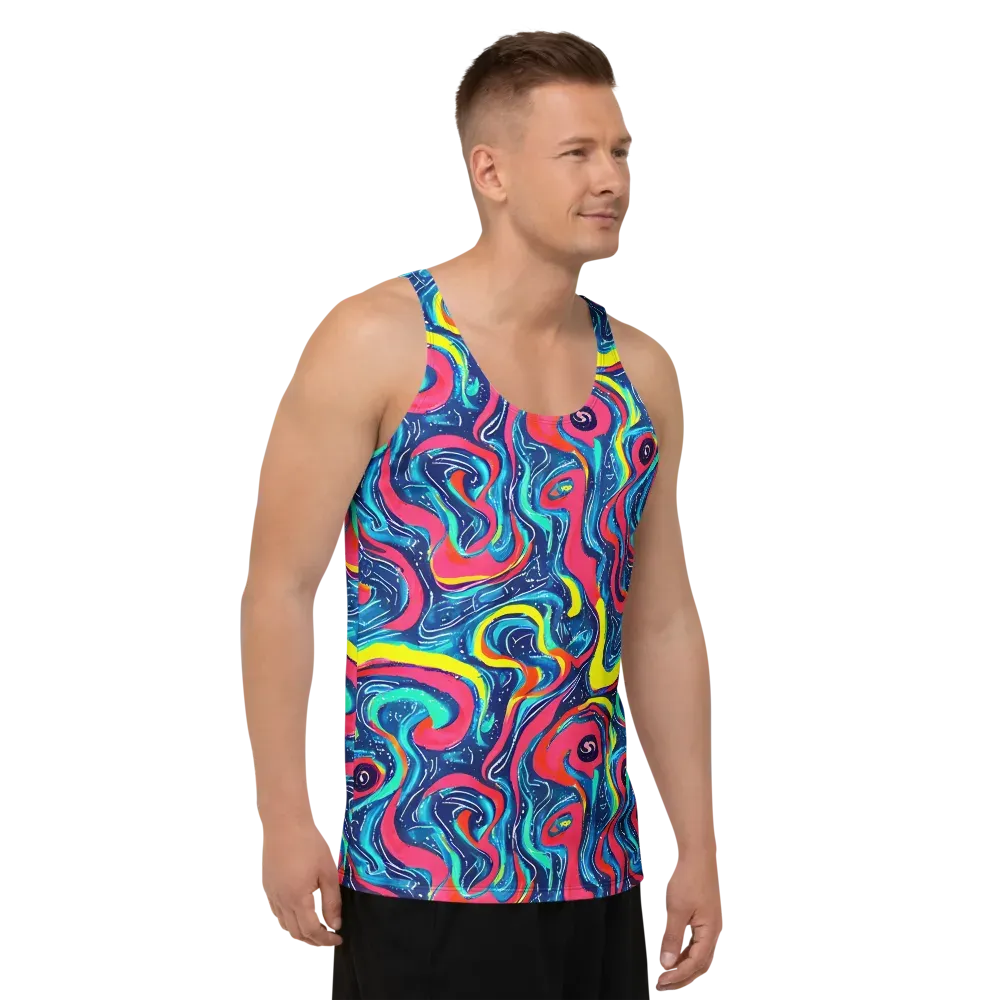 Electric Inkblot on Men's Tank Top — Right Front