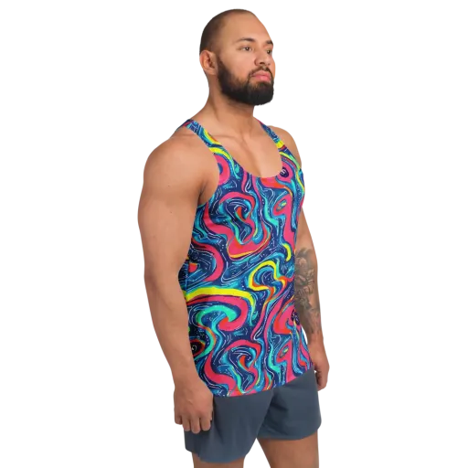 Electric Inkblot on a Men's Tank Top
