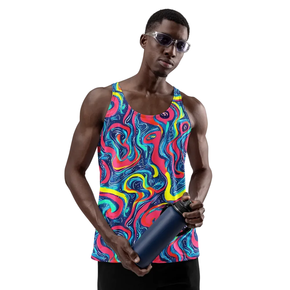 Electric Inkblot on Men's Tank Top — Front