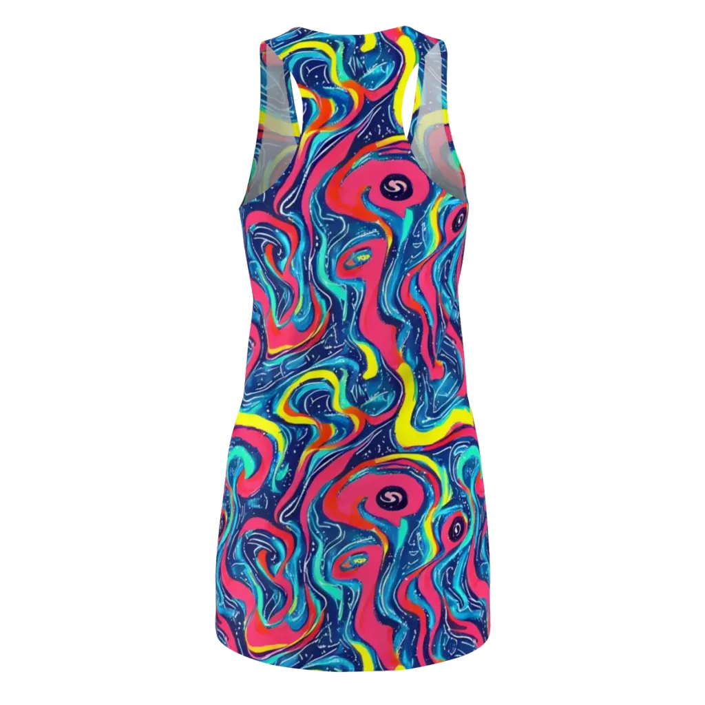 Electric Inkblot on Racerback Dress — Back