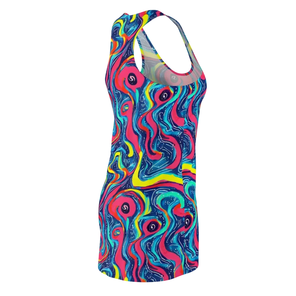 Electric Inkblot on Racerback Dress — Back Side