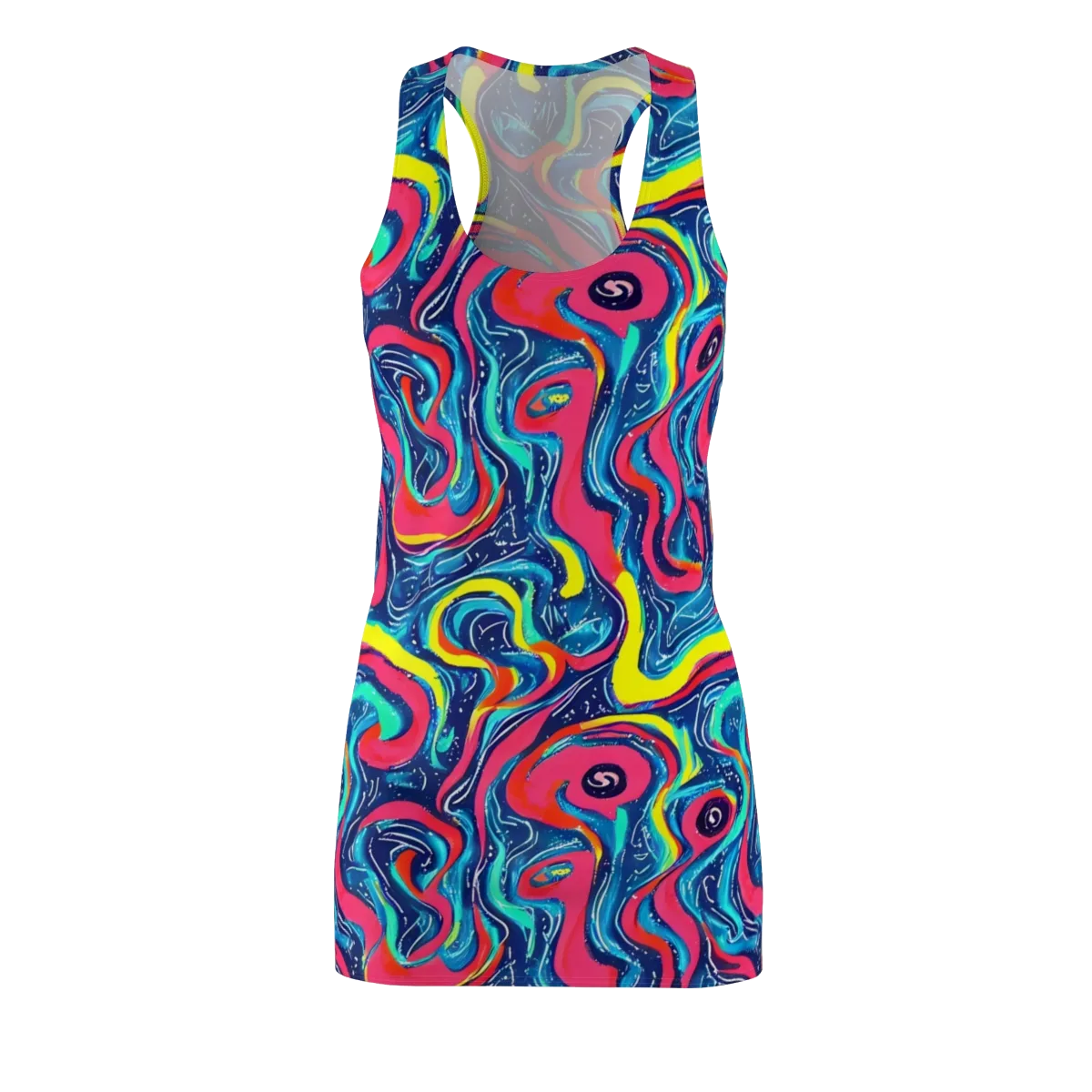 Electric Inkblot on Racerback Dress — Front