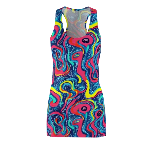 Electric Inkblot on a Racerback Dress