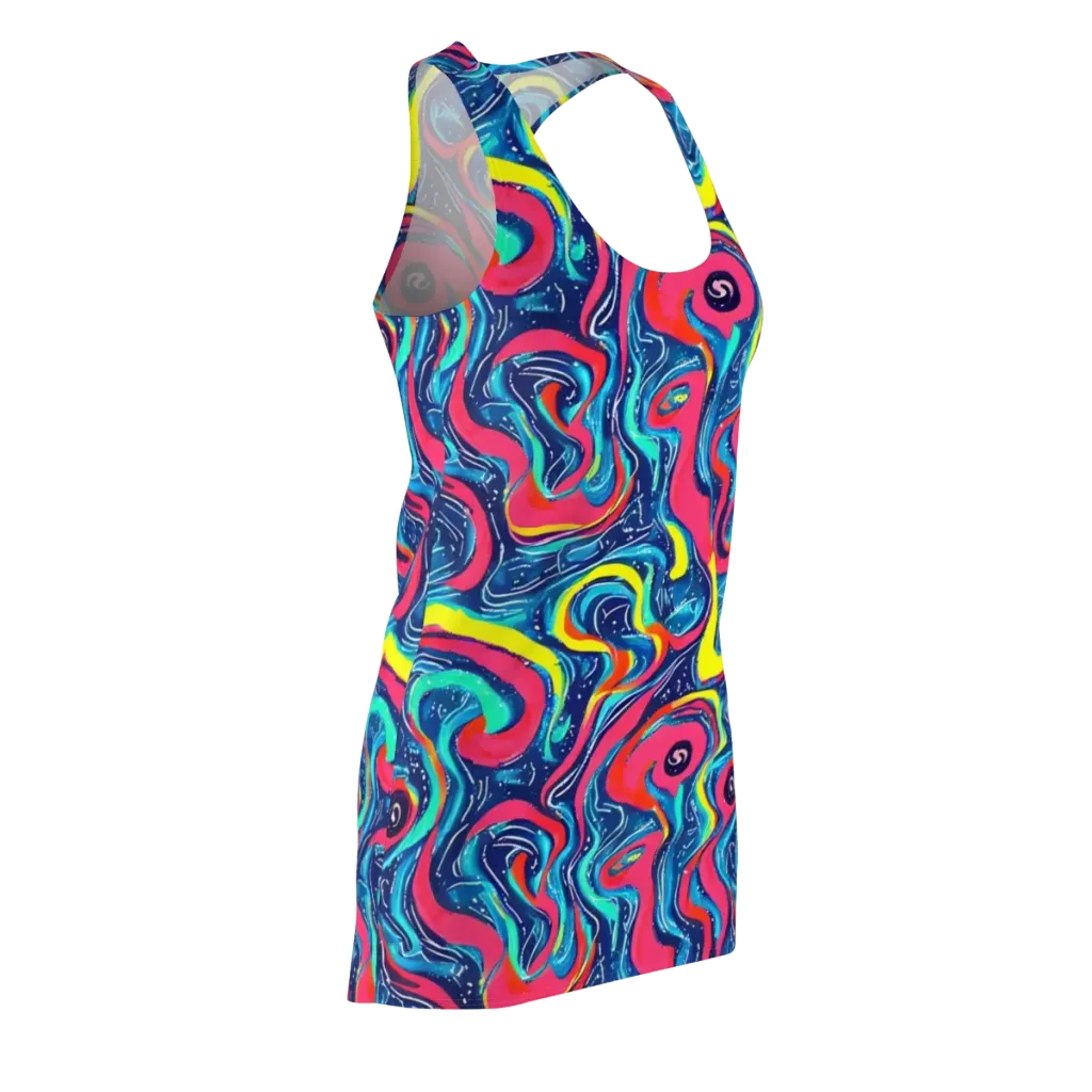 Electric Inkblot on Racerback Dress — Front Side