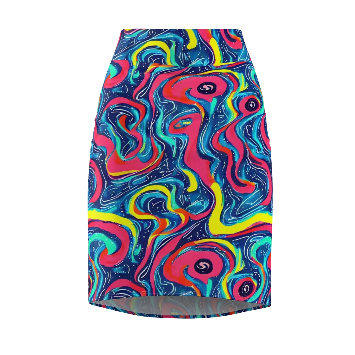 Electric Inkblot on Pencil Skirt — Front