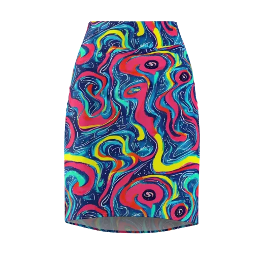 Electric Inkblot on a Pencil Skirt