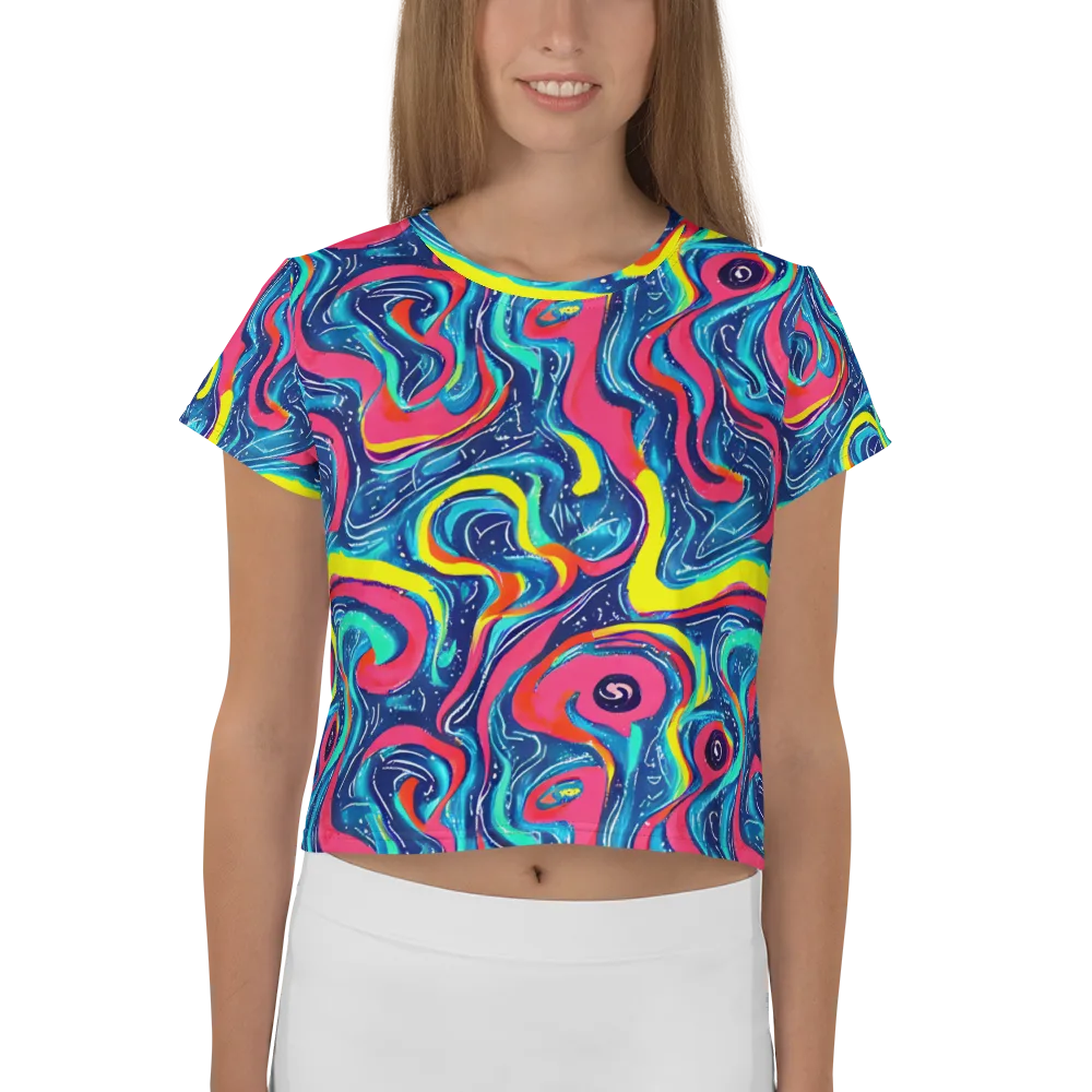 Electric Inkblot on Crop Tee — Front