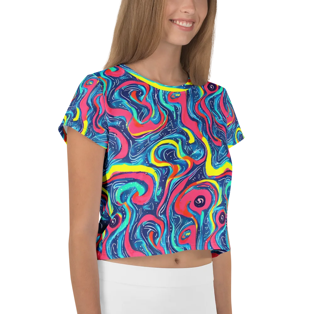 Electric Inkblot on Crop Tee — Right