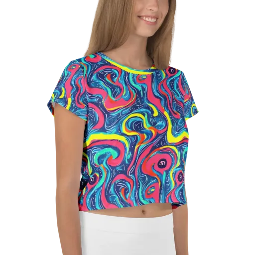 Electric Inkblot on a Crop Tee