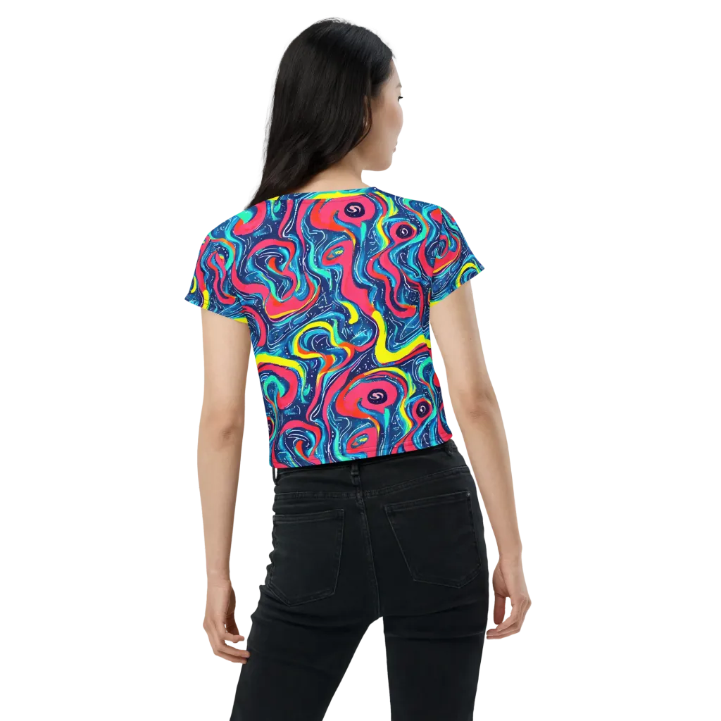 Electric Inkblot on Crop Tee — Back