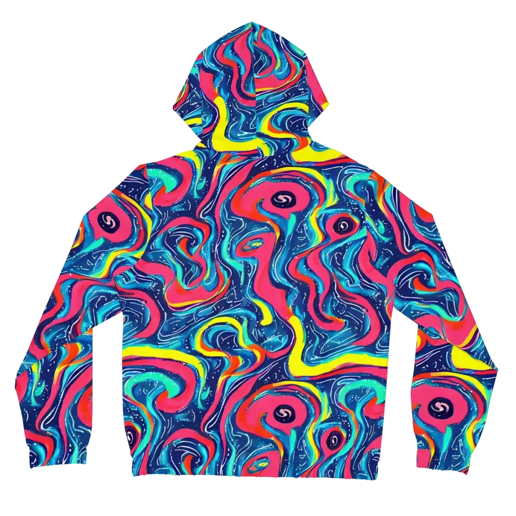 Electric Inkblot on Women's Full-Zip Hoodie — Back