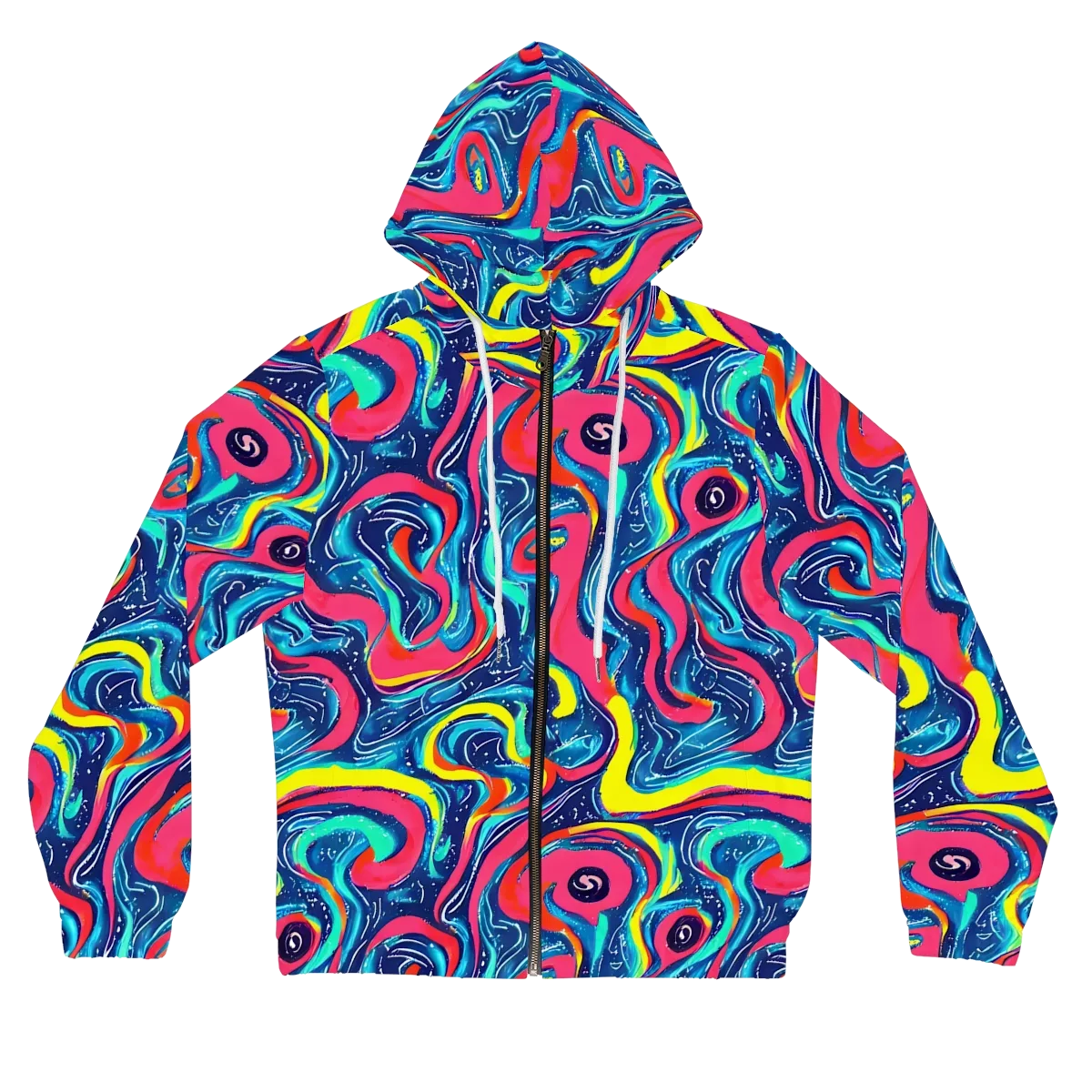 Electric Inkblot on Women's Full-Zip Hoodie — Front