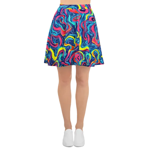 Electric Inkblot on a Skater Skirt