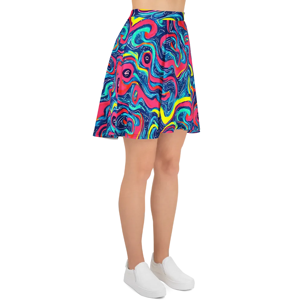 Electric Inkblot on Skater Skirt — Right