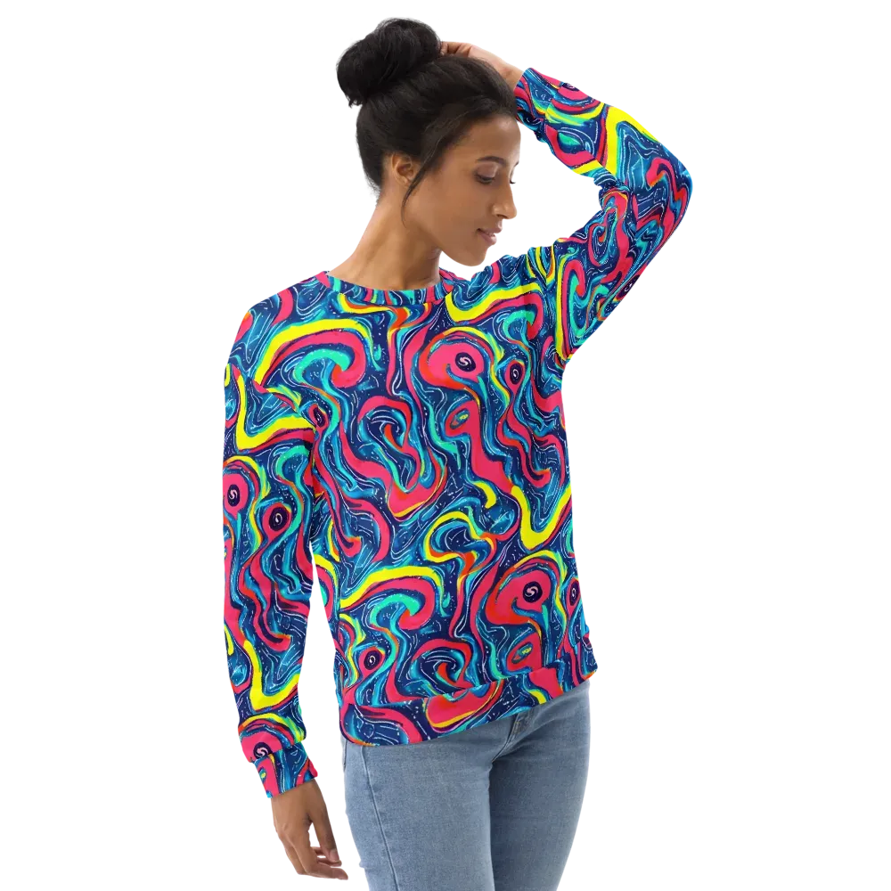 Electric Inkblot on Sweatshirt — Right Front