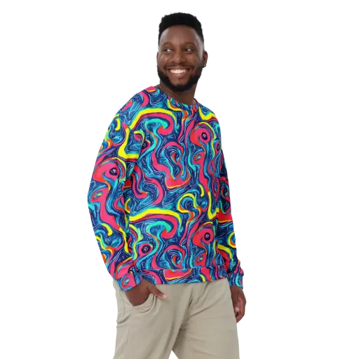 Electric Inkblot on a Sweatshirt